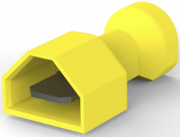 Isolierte Flachsteckhülse, 6,35 x 0,81 mm, 3,31 bis 5,26 mm², AWG 12 bis 10, Messing, verzinnt, gelb, 4-521098-2