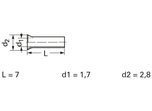 Unisolierte Aderendhülse, 1,5 mm², 7 mm lang, DIN 46228/1, silber, 440407.47