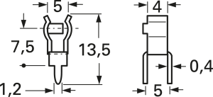 Sicherungshalter Clip, 5 x 20 mm, Leiterplattenmontage, 82-1073-11/0030
