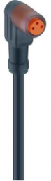 Sensor-Aktor Kabel, M8-Kabeldose, abgewinkelt auf offenes Ende, 3-polig, 2 m, PUR, schwarz, 4 A, 13169