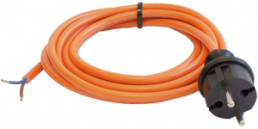 Anschlussleitung, Europa, Stecker Typ E + F, gerade auf offenes Ende, H07BQ-F3G1,5mm², orange, 3 m