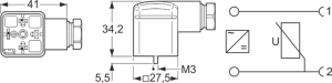 Ventilsteckverbinder, DIN FORM A, 2-polig + PE, 230 V, 0,25-1,5 mm², 934888038