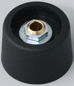 Drehknopf, 4 mm, Kunststoff, schwarz, Ø 23 mm, H 16 mm, A3123049
