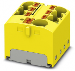 Verteilerblock, Push-in-Anschluss, 0,2-6,0 mm², 7-polig, 32 A, 6 kV, gelb, 3273862