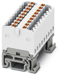 Verteilerblock, Push-in-Anschluss, 0,14-2,5 mm², 2-polig, 17.5 A, 6 kV, weiß, 3002944