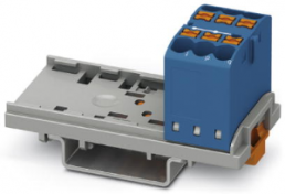 Verteilerblock, Push-in-Anschluss, 0,14-4,0 mm², 6-polig, 24 A, 8 kV, blau, 3273002