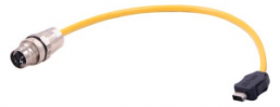 Sensor-Aktor Kabel, ix Industrial Typ A-Stecker, gerade auf M12-Kabeldose, gerade, 10-polig/8-polig, 0.2 m, PUR, gelb, 33480171804002