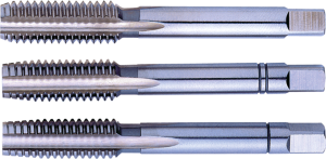 Gewindebohrer, 3-teilig, 36 mm, Schaft-Ø 1.6 mm, M2, Spirallänge 8 mm, Stahl, DIN 352, 00032