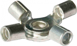 Unisolierter 4-fach Kabelschuh, 4,0-6,0 mm², AWG 12 bis 10, 4 mm, M4, metall