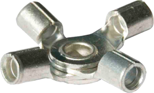 Unisolierter 4-fach Kabelschuh, 0,5-1,0 mm², AWG 22 bis 18, 4 mm, M4, metall