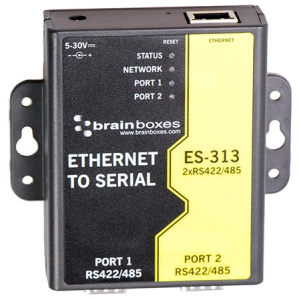 Ethernet to Serial Adapter, 100 Mbit/s, RS-422/RS-485, (B x H x T) 106 x 105 x 28 mm, ES-313