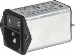 IEC-Stecker-C14, 50 bis 60 Hz, 6 A, 250 VAC, 800 µH, Flachstecker 6,3 mm, 4302.5004