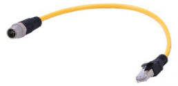Sensor-Aktor Kabel, M12-Kabelstecker, gerade auf RJ45-Kabelstecker, gerade, 8-polig, 5 m, PUR, gelb, 0948C0C1756050