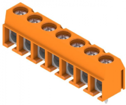 Leiterplattenklemme, 7-polig, RM 5 mm, 0,13-2,5 mm², 15 A, Schraubanschluss, orange, 1234690000