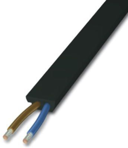 PVC Flachleitung 2 x 1,5 mm², ungeschirmt, schwarz