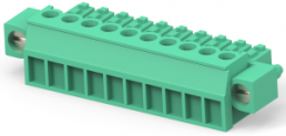 Leiterplattenklemme, 10-polig, RM 3.81 mm, 0,05-2 mm², 11 A, Käfigklemme, grün, 1-284511-0