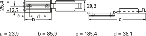 Flachkabelhalter, Nylon, grau, selbstklebend, (L x B) 185.4 x 85.9 mm