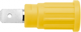 4 mm Buchse, Flachsteckanschluss, Einbau-Ø 12.2 mm, CAT III, gelb/grün, SEPB 6453 NI / GNGE