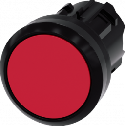 Drucktaster, unbeleuchtet, tastend, Bund rund, rot, Einbau-Ø 22.3 mm, 3SU1000-0AB20-0AA0