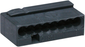 Micro-Verbindungsdosenklemme, 8-polig, 0,6-0,8 mm², Klemmstellen: 4, dunkelgrau, Klemmanschluss, 6 A