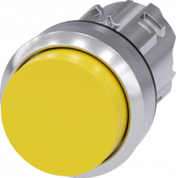 Drucktaster, unbeleuchtet, tastend, Bund rund, gelb, Einbau-Ø 22.3 mm, 3SU1050-0BB30-0AA0