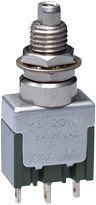 Drucktaster, 1-polig, metall, unbeleuchtet, 6 A/125 VAC, 3 A/30 VDC, IP67, MBN15SS4W01