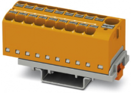 Verteilerblock, Push-in-Anschluss, 0,2-6,0 mm², 19-polig, 32 A, 6 kV, orange, 3273654