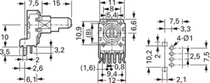 RK11 K112 100K LIN ALPS Potentiometers