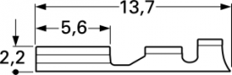Unisolierte Flachsteckhülse, 0,3 bis 0,5 mm², AWG 24 bis 20, Messing, verzinnt, 1359.68