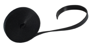 Klettband, Nylon/Polyester, (L x B) 3 m x 19 mm, schwarz