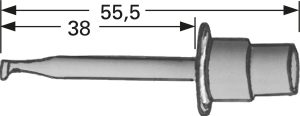 Feinst-Klemmprüfspitze, schwarz, max. 2 mm, L 55.5 mm, Lötanschluss, MJ-032 BLACK