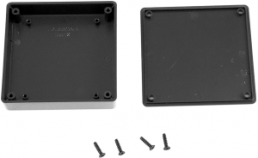 ABS Miniatur-Gehäuse, (L x B x H) 80 x 80 x 20 mm, schwarz (RAL 9004), IP54, 1551XBK