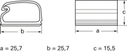 Befestigungssockel, max. Bündel-Ø 9.1 mm, PVC, lichtgrau, selbstklebend, (L x B x H) 25.65 x 25.6 x 15.5 mm