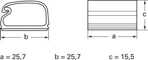 Befestigungssockel, max. Bündel-Ø 9.1 mm, PVC, lichtgrau, selbstklebend, (L x B x H) 25.65 x 25.6 x 15.5 mm