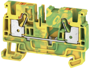 Schutzleiter-Reihenklemme, Push-in-Anschluss, 0,5-4,0 mm², 2-polig, 32 A, 8 kV, gelb/grün, 2051360000