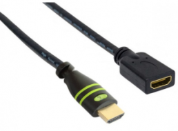 HDMI Verlängerungskabel, HDMI Stecker Typ A auf HDMI Buchse Typ A, 1,8 m, schwarz
