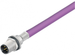 Sensor-Aktor Kabel, M12-Flanschstecker, gerade auf offenes Ende, 2-polig, 5 m, PUR, violett, 4 A, 1279490500