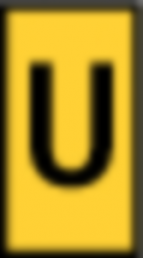 Polyamid Kabelmarkierer, Aufdruck "U", (L x B x H) 3 x 6.4 x 5 mm, max. Bündel-Ø 2.8 mm, gelb, 561-01214