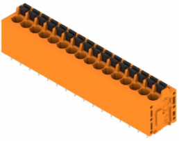 Leiterplattenklemme, 16-polig, RM 5 mm, 0,12-2,5 mm², 20 A, Federklemmanschluss, orange, 1330330000
