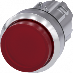 Drucktaster, beleuchtbar, tastend, Bund rund, rot, Einbau-Ø 22.3 mm, 3SU1051-0BB20-0AA0