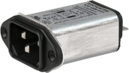 IEC-Stecker-C14, 50 bis 60 Hz, 4 A, 250 VAC, 1.5 mH, Flachstecker 6,3 mm, 4300.5053