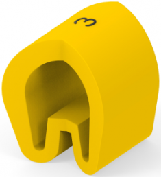 PVC Kabelmarkierer, Aufdruck "3", (B) 4.5 mm, max. Bündel-Ø 6.3 mm, gelb, EC5878-000