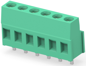 Leiterplattenklemme, 6-polig, RM 5.08 mm, 0,05-3 mm², 17.5 A, Käfigklemme, grün, 282841-6