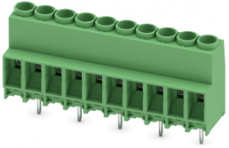 Leiterplattenklemme, 10-polig, RM 6.35 mm, 0,2-6,0 mm², 41 A, Schraubanschluss, grün, 1777626