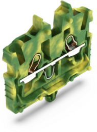 2-Leiter-Mini-Durchgangsklemme, Push-in-Anschluss, 0,14-1,5 mm², 2-polig, 13.5 A, 6 kV, gelb/grün, 2050-317