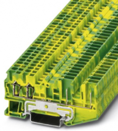 Schutzleiterklemme, Zugfeder-/Steckanschluss, 0,08-4,0 mm², 4-polig, 6 kV, gelb/grün, 3040041