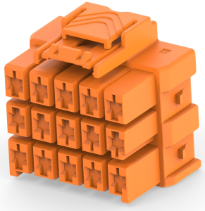 Steckergehäuse, 15-polig, RM 6 mm, gerade, orange, 8-2232357-7