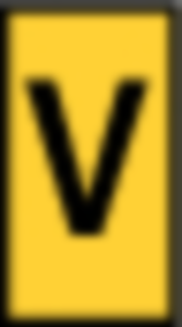 PVC Kabelmarkierer, Aufdruck "V", (L x B) 4.5 x 11.5 mm, max. Bündel-Ø 6.3 mm, gelb, 531-07956