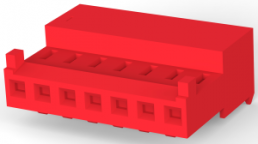 Buchsengehäuse, 7-polig, RM 2.54 mm, abgewinkelt, rot, 3-643813-7