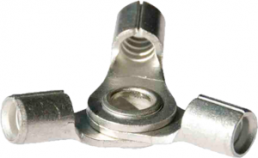 Unisolierter 3-fach Kabelschuh, 0,5-1,0 mm², AWG 22 bis 18, 4 mm, M4, metall
